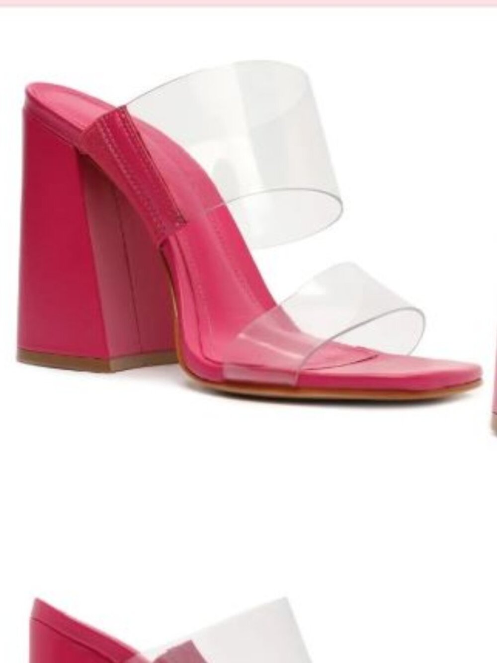 Schutz Victorie High Block Clear Block Heel Dress Sandals